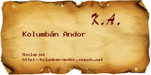 Kolumbán Andor névjegykártya